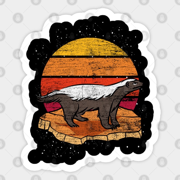 Retro Honey Badger Grunge Sticker by ShirtsShirtsndmoreShirts